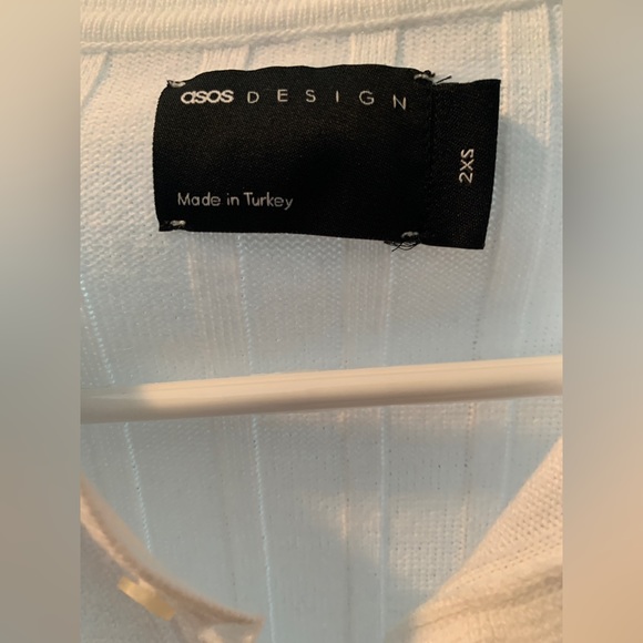 Asos White Ribbed Polo - Picture 4 of 5